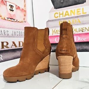 Sorel Joan Uptown Waterproof Suede Wedge Bootie